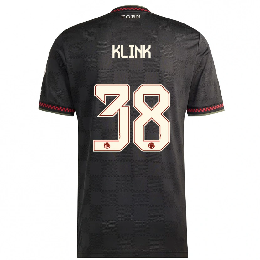 Danxen Niño Camiseta Anna Klink #38 Negro Blanco Equipación Tercera 2025/26 La Camisa