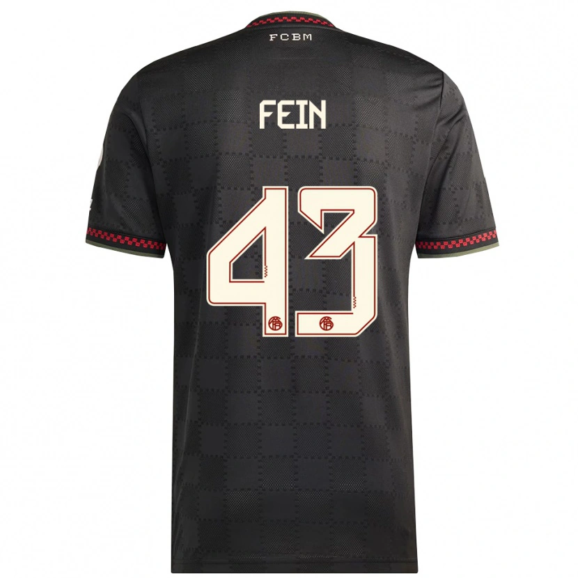 Danxen Niño Camiseta Adrian Fein #43 Negro Blanco Equipación Tercera 2025/26 La Camisa