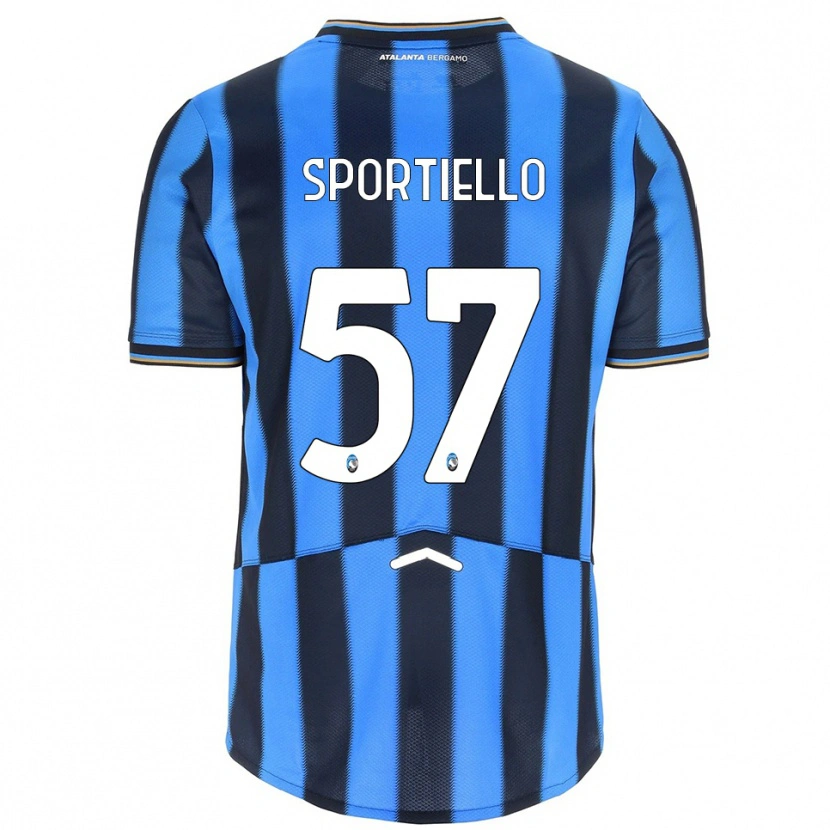 Danxen Hombre Camiseta Marco Sportiello #57 Azul Cielo Negro 1ª Equipación 2025/26 La Camisa