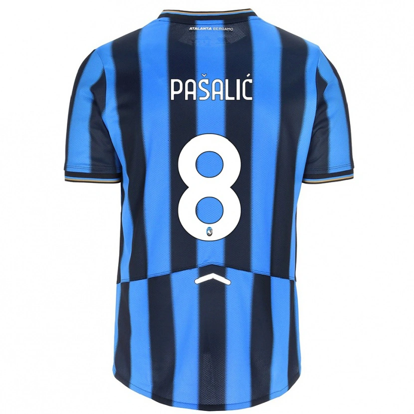 Danxen Hombre Camiseta Mario Pasalić #8 Azul Cielo Negro 1ª Equipación 2025/26 La Camisa