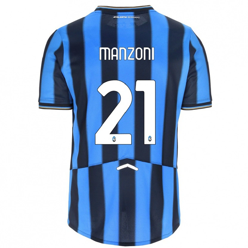 Danxen Hombre Camiseta Alberto Manzoni #21 Azul Cielo Negro 1ª Equipación 2025/26 La Camisa