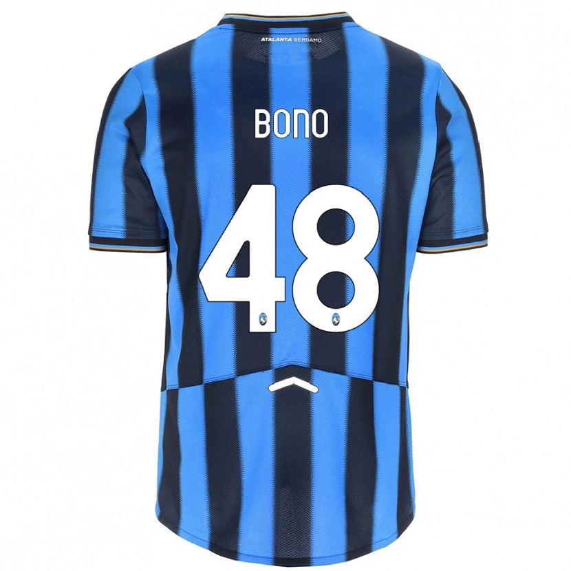 Danxen Hombre Camiseta Davide Bono #48 Azul Cielo Negro 1ª Equipación 2025/26 La Camisa
