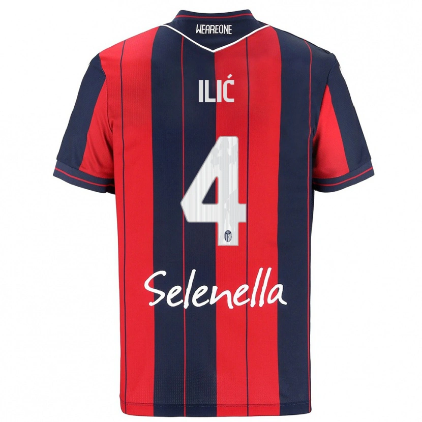 Danxen Hombre Camiseta Mihajlo Ilić #4 Rojo Marino 1ª Equipación 2025/26 La Camisa