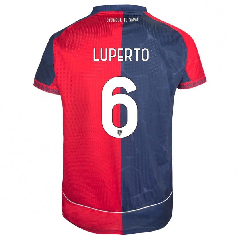 Danxen Hombre Camiseta Sebastiano Luperto #6 Rojo Marino 1ª Equipación 2025/26 La Camisa