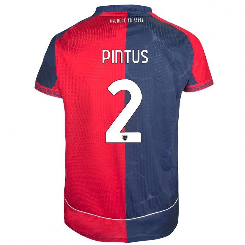 Danxen Hombre Camiseta Nicola Pintus #2 Rojo Marino 1ª Equipación 2025/26 La Camisa