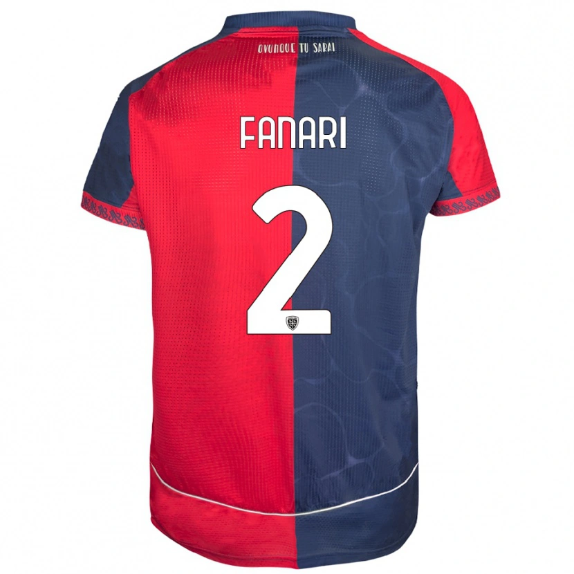 Danxen Hombre Camiseta Leonardo Fanari #2 Rojo Marino 1ª Equipación 2025/26 La Camisa