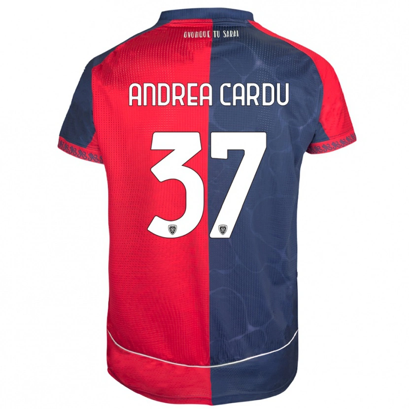 Danxen Hombre Camiseta Giovanni Andrea Cardu #37 Rojo Marino 1ª Equipación 2025/26 La Camisa