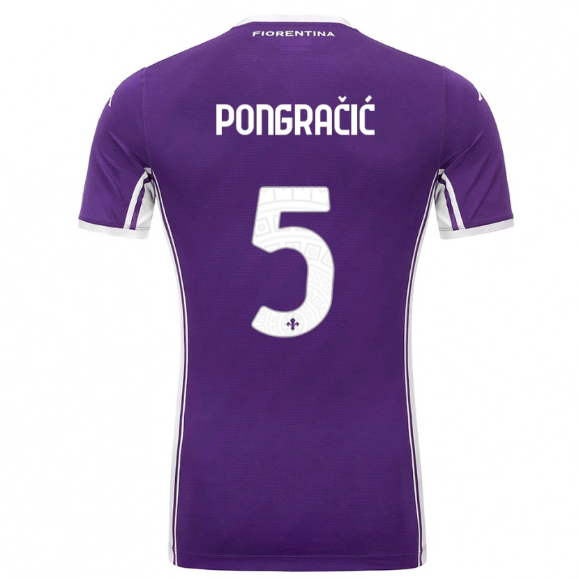 Danxen Hombre Camiseta Marin Pongracic #5 Púrpura Blanco 1ª Equipación 2025/26 La Camisa