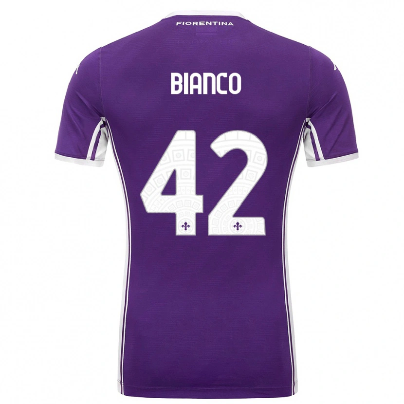 Danxen Hombre Camiseta Alessandro Bianco #42 Púrpura Blanco 1ª Equipación 2025/26 La Camisa
