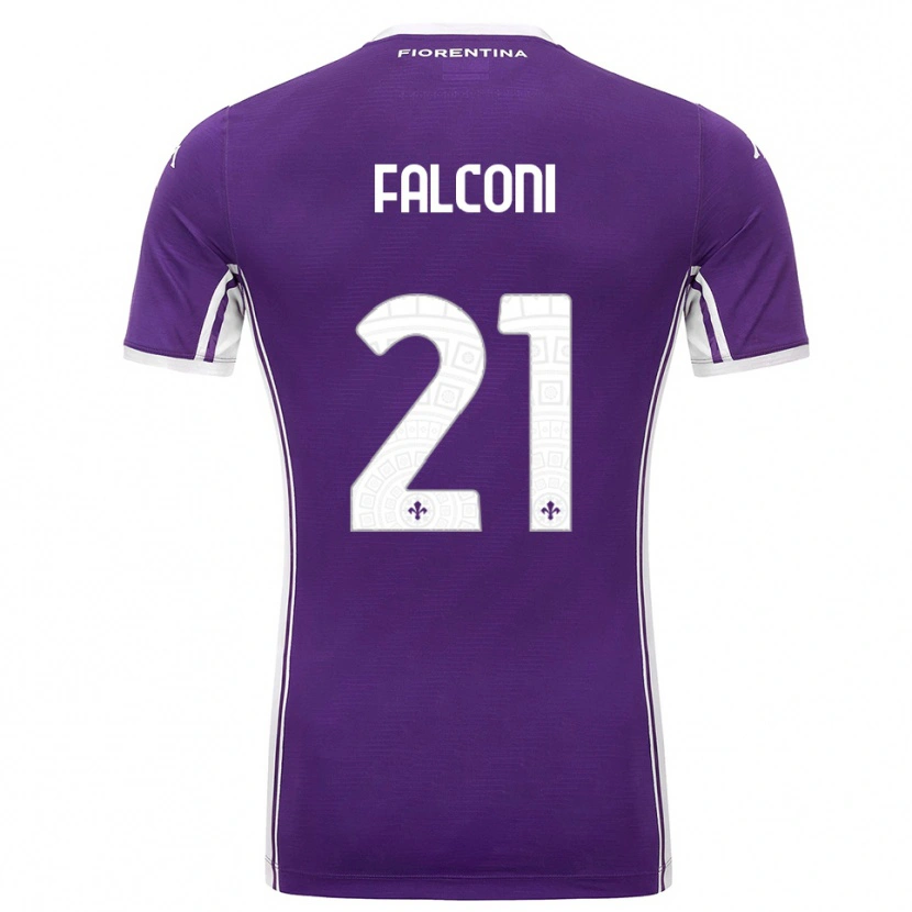 Danxen Hombre Camiseta Niccolo Falconi #21 Púrpura Blanco 1ª Equipación 2025/26 La Camisa