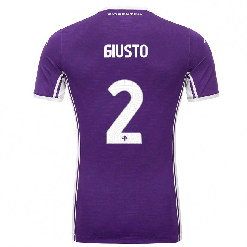 Danxen Hombre Camiseta Gabriele Giusto #2 Púrpura Blanco 1ª Equipación 2025/26 La Camisa