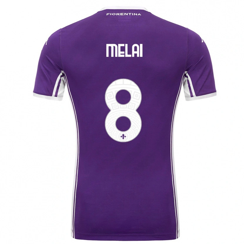 Danxen Hombre Camiseta Christian Melai #8 Púrpura Blanco 1ª Equipación 2025/26 La Camisa