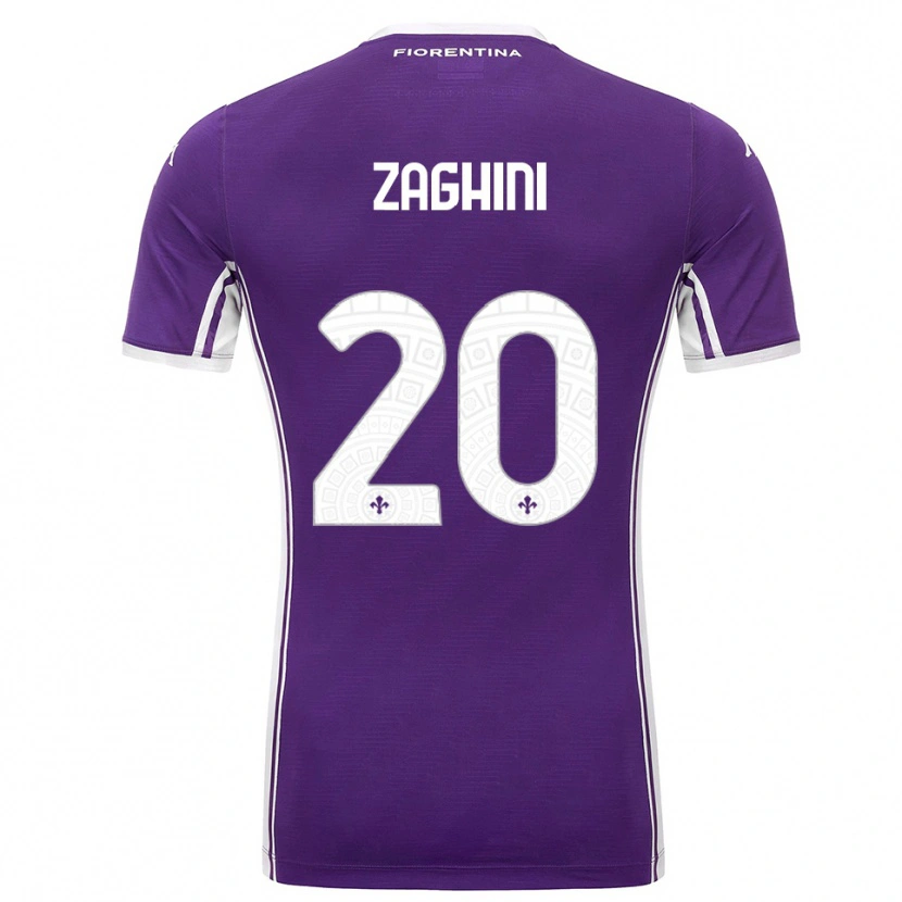 Danxen Hombre Camiseta Alice Zaghini #20 Púrpura Blanco 1ª Equipación 2025/26 La Camisa