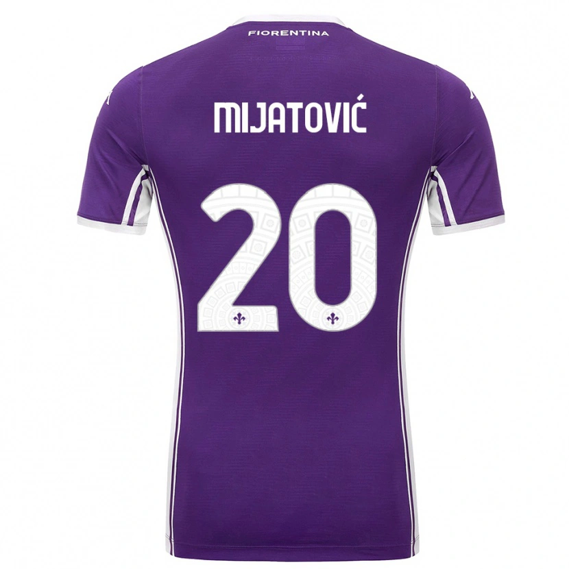 Danxen Hombre Camiseta Milica Mijatović #20 Púrpura Blanco 1ª Equipación 2025/26 La Camisa