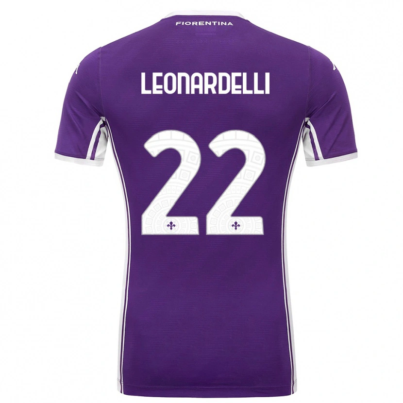 Danxen Hombre Camiseta Pietro Leonardelli #22 Púrpura Blanco 1ª Equipación 2025/26 La Camisa