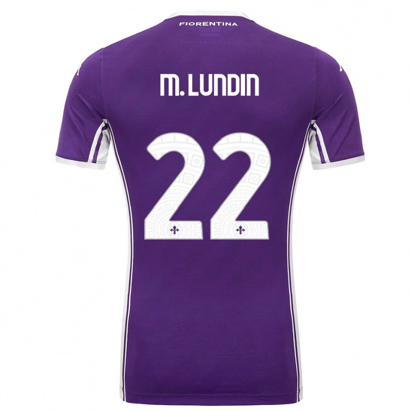 Danxen Hombre Camiseta Karin Maria Lundin #22 Púrpura Blanco 1ª Equipación 2025/26 La Camisa