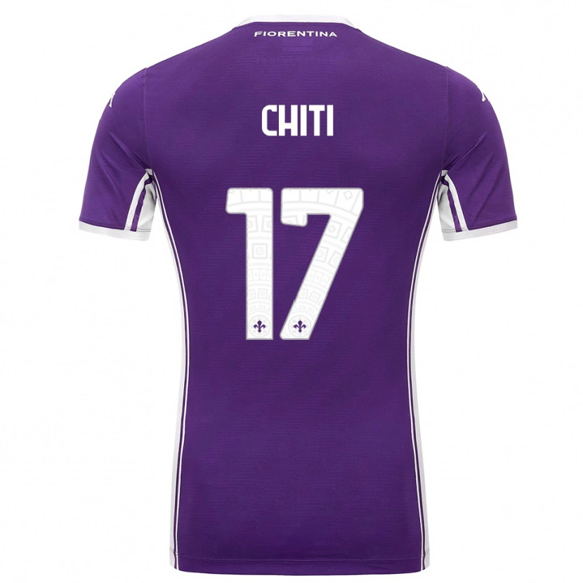 Danxen Hombre Camiseta Alessio Chiti #17 Púrpura Blanco 1ª Equipación 2025/26 La Camisa