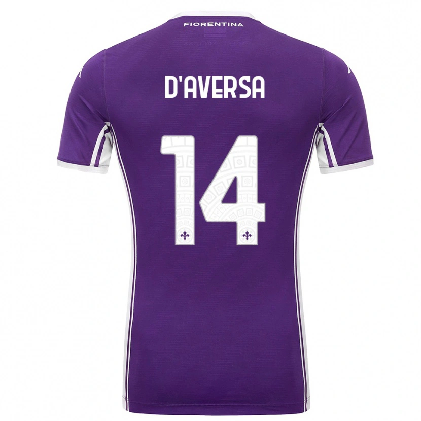 Danxen Hombre Camiseta Simone D'aversa #14 Púrpura Blanco 1ª Equipación 2025/26 La Camisa