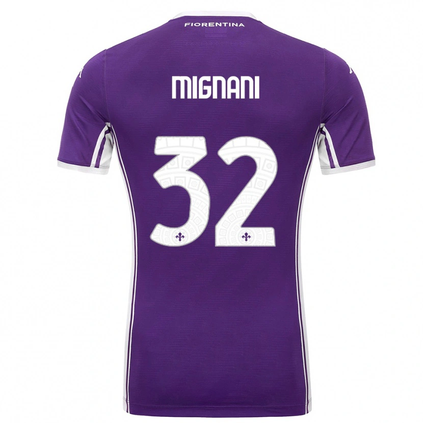 Danxen Hombre Camiseta Carlo Mignani #32 Púrpura Blanco 1ª Equipación 2025/26 La Camisa