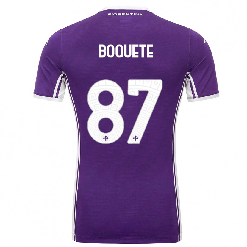 Danxen Hombre Camiseta Verónica Boquete #87 Púrpura Blanco 1ª Equipación 2025/26 La Camisa