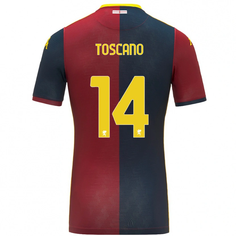 Danxen Hombre Camiseta Filippo Toscano #14 Rojo Azul Real 1ª Equipación 2025/26 La Camisa