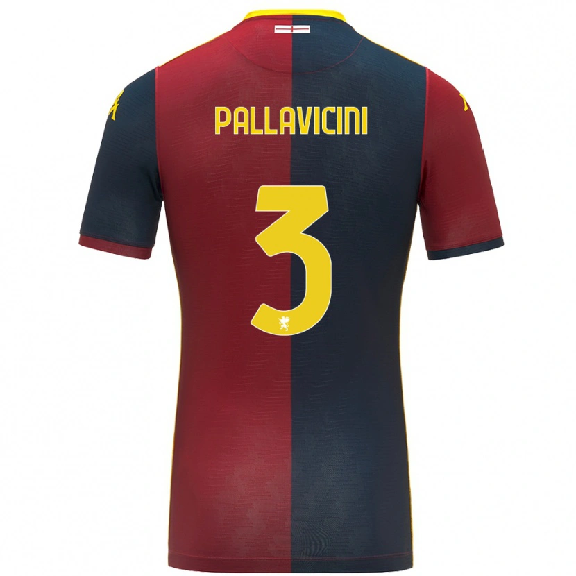 Danxen Hombre Camiseta Matteo Pallavicini #3 Rojo Azul Real 1ª Equipación 2025/26 La Camisa