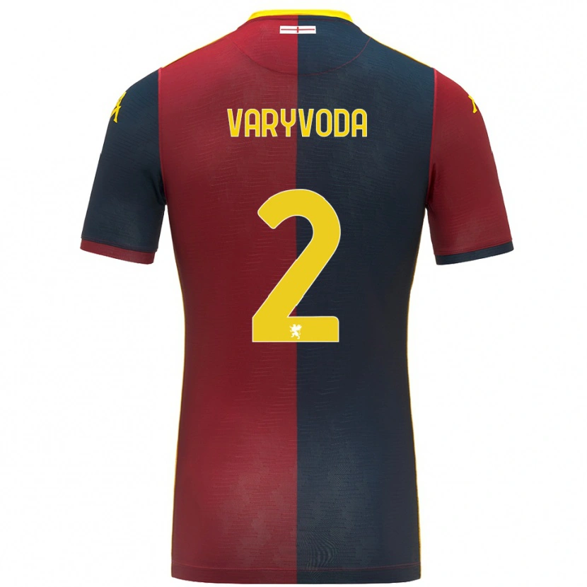 Danxen Hombre Camiseta Dmytro Varyvoda #2 Rojo Azul Real 1ª Equipación 2025/26 La Camisa