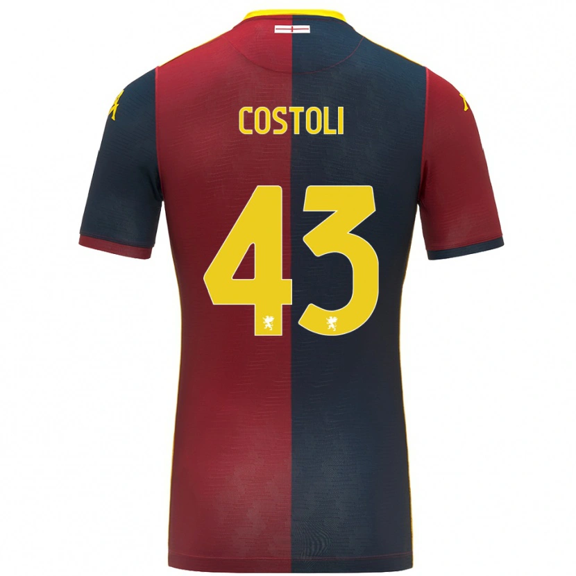 Danxen Hombre Camiseta Lorenzo Costoli #43 Rojo Azul Real 1ª Equipación 2025/26 La Camisa