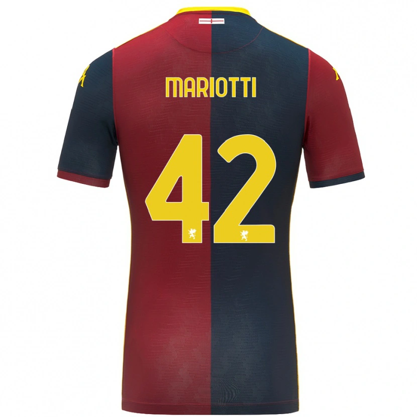 Danxen Hombre Camiseta Andrea Mariotti #42 Rojo Azul Real 1ª Equipación 2025/26 La Camisa