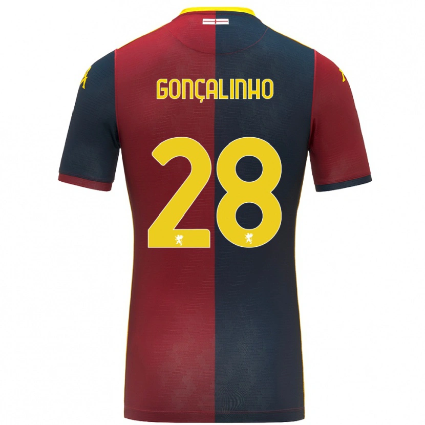 Danxen Hombre Camiseta João Gonçalinho #28 Rojo Azul Real 1ª Equipación 2025/26 La Camisa