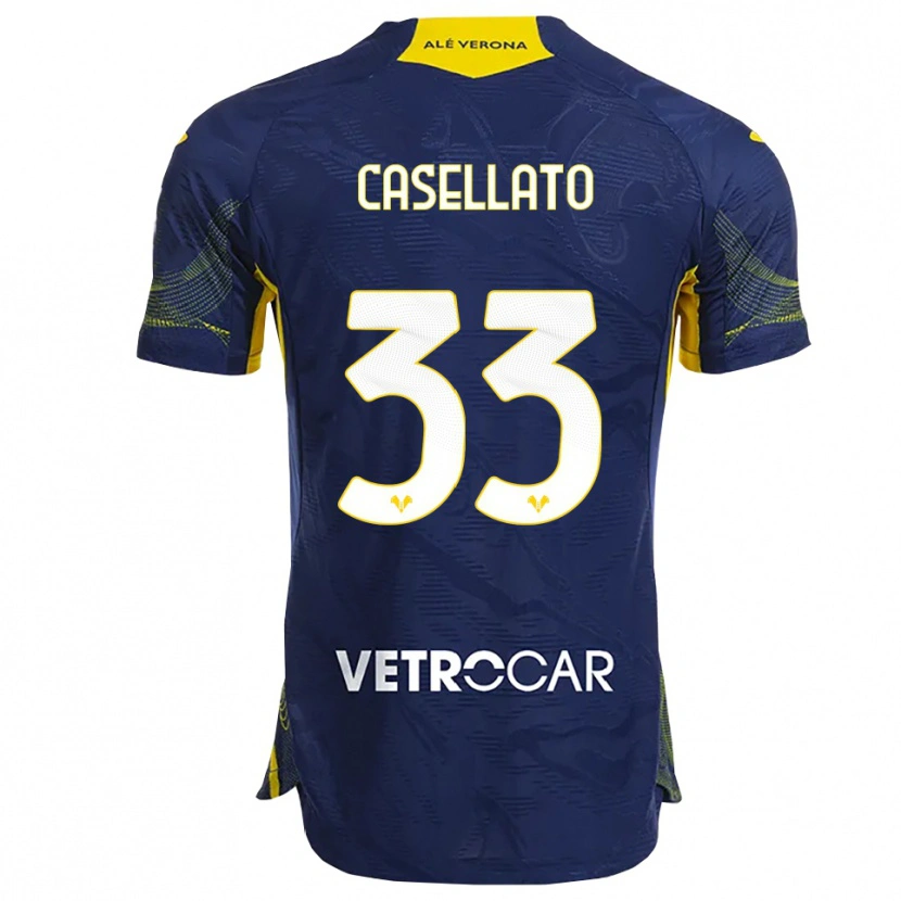 Danxen Hombre Camiseta Elisa Casellato #33 Marino Amarillo 1ª Equipación 2025/26 La Camisa
