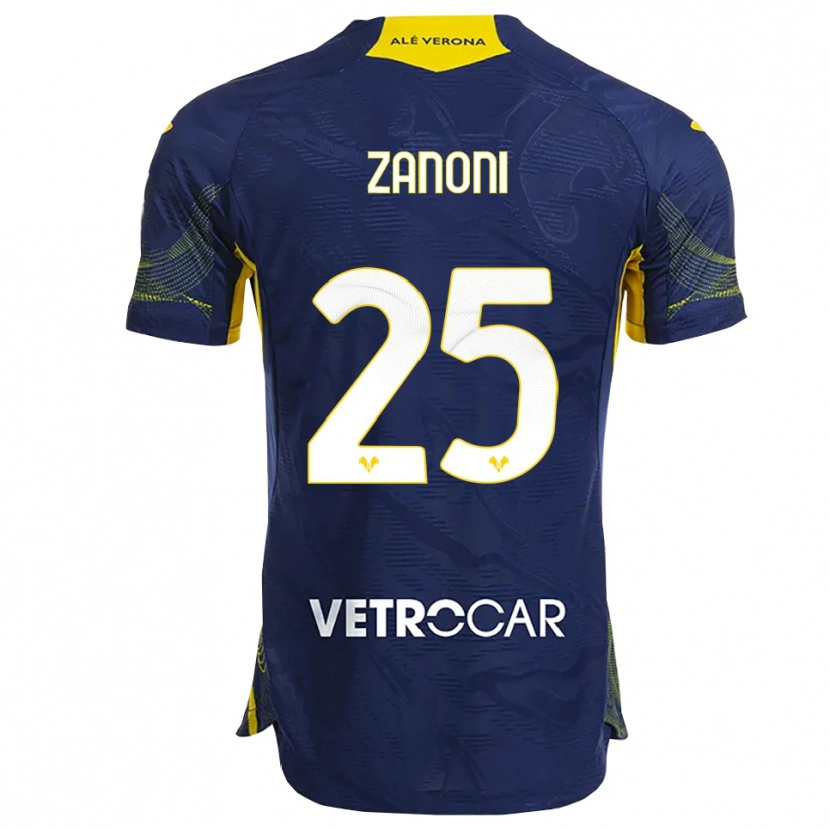 Danxen Hombre Camiseta Greta Zanoni #25 Marino Amarillo 1ª Equipación 2025/26 La Camisa