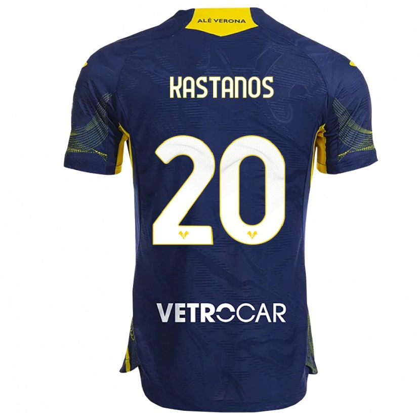 Danxen Hombre Camiseta Grigoris Kastanos #20 Marino Amarillo 1ª Equipación 2025/26 La Camisa