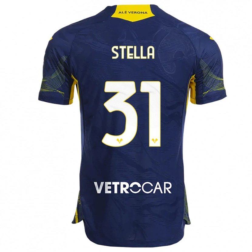 Danxen Hombre Camiseta Kevin Stella #31 Marino Amarillo 1ª Equipación 2025/26 La Camisa