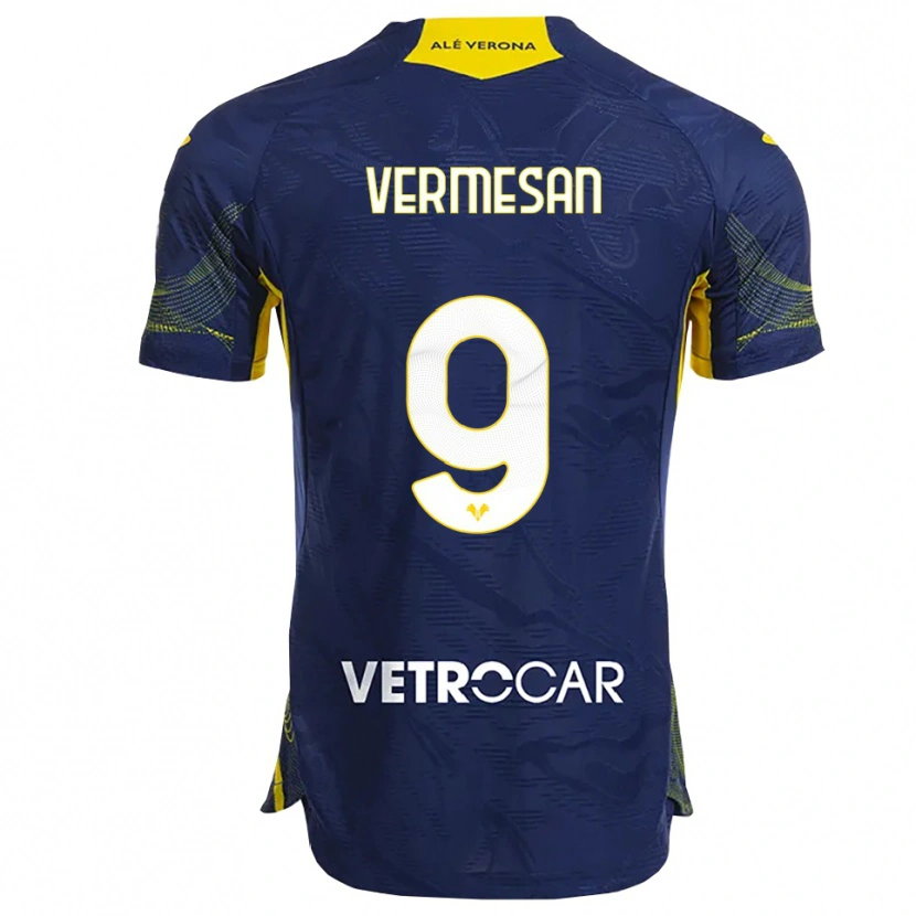 Danxen Hombre Camiseta Ioan Vermeșan #9 Marino Amarillo 1ª Equipación 2025/26 La Camisa
