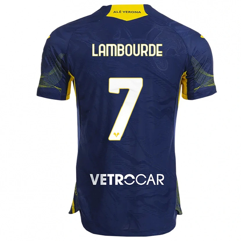 Danxen Hombre Camiseta Mathis Lambourde #7 Marino Amarillo 1ª Equipación 2025/26 La Camisa