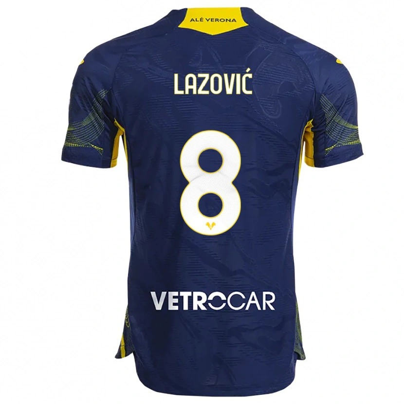 Danxen Hombre Camiseta Darko Lazović #8 Marino Amarillo 1ª Equipación 2025/26 La Camisa