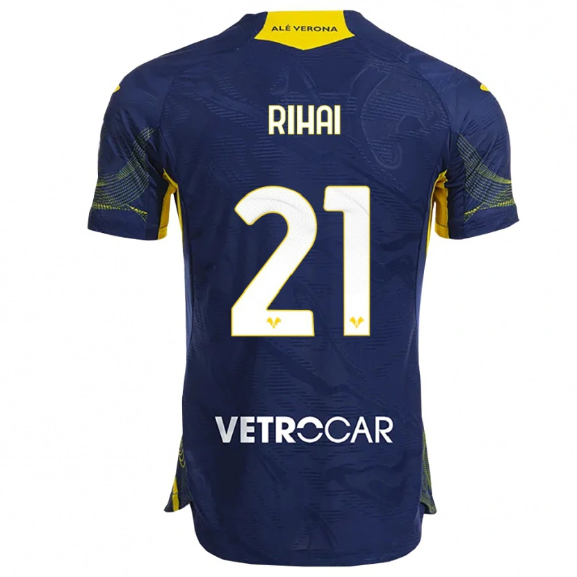 Danxen Hombre Camiseta Aiman Rihai #21 Marino Amarillo 1ª Equipación 2025/26 La Camisa