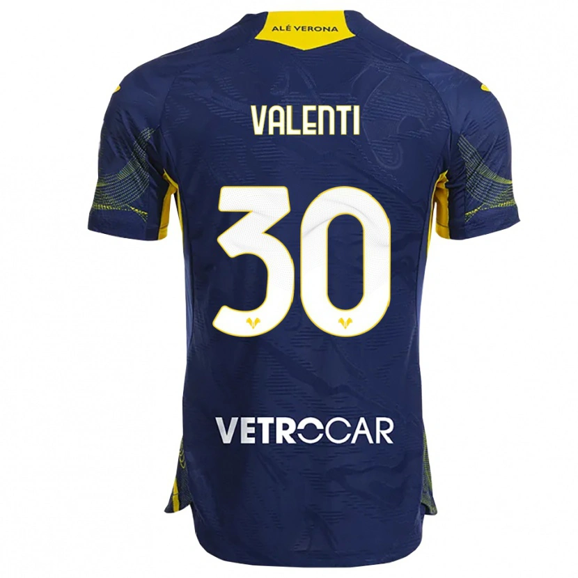 Danxen Hombre Camiseta Francesco Valenti #30 Marino Amarillo 1ª Equipación 2025/26 La Camisa