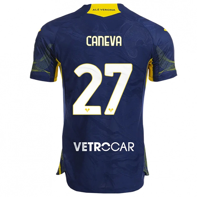 Danxen Hombre Camiseta Elia Caneva #27 Marino Amarillo 1ª Equipación 2025/26 La Camisa