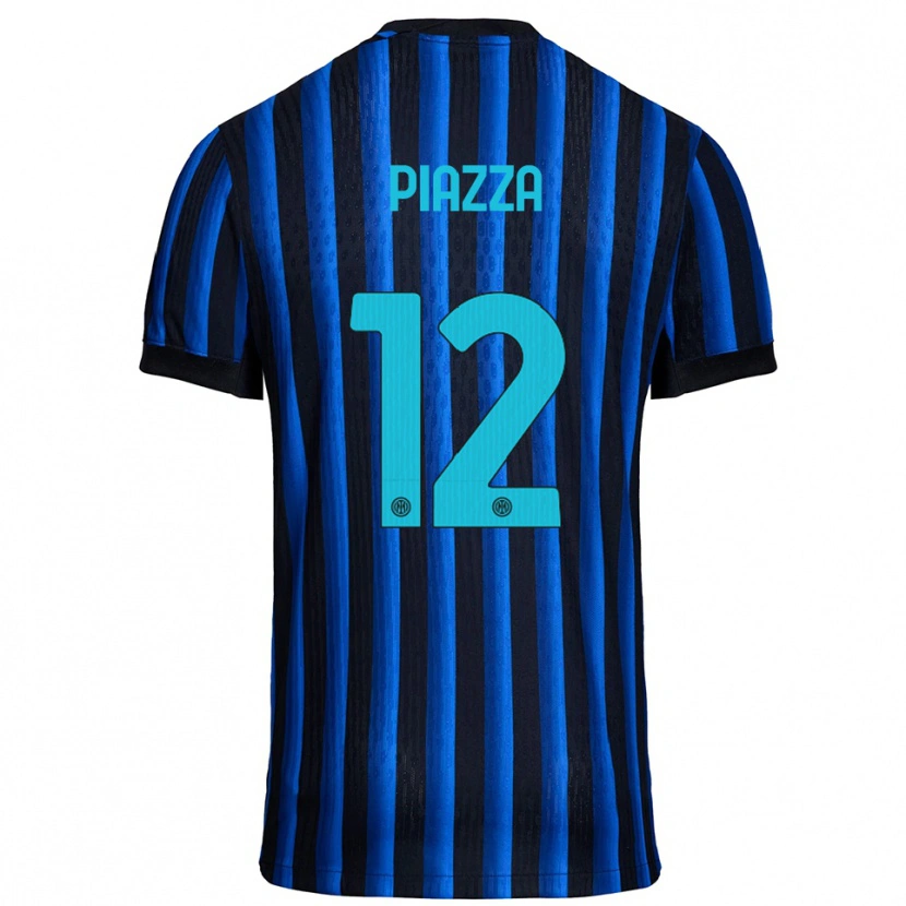 Danxen Hombre Camiseta Alessia Piazza #12 Negro Azul 1ª Equipación 2025/26 La Camisa