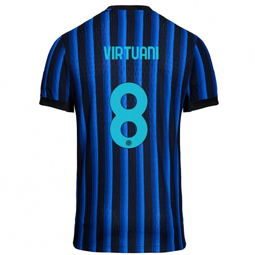 Danxen Hombre Camiseta Marco Virtuani #8 Negro Azul 1ª Equipación 2025/26 La Camisa