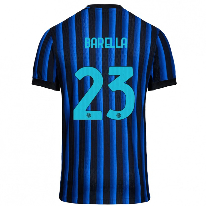 Danxen Hombre Camiseta Nicolò Barella #23 Negro Azul 1ª Equipación 2025/26 La Camisa