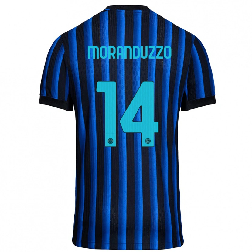 Danxen Hombre Camiseta Nicolo Moranduzzo #14 Negro Azul 1ª Equipación 2025/26 La Camisa