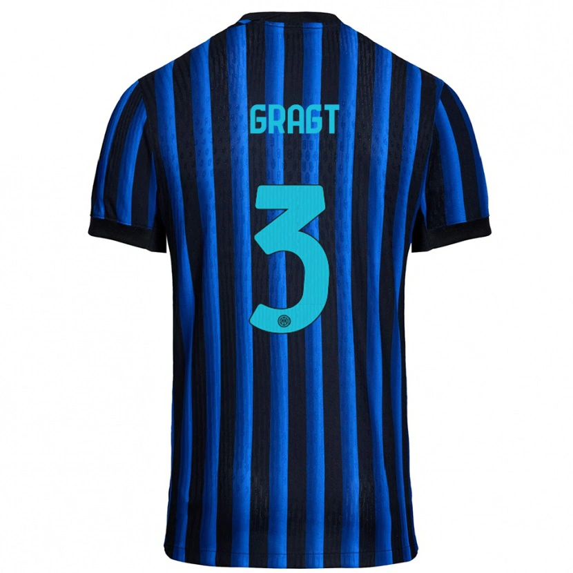 Danxen Hombre Camiseta Stefanie Van Der Gragt #3 Negro Azul 1ª Equipación 2025/26 La Camisa