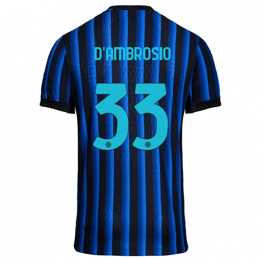 Danxen Hombre Camiseta Danilo D'ambrosio #33 Negro Azul 1ª Equipación 2025/26 La Camisa