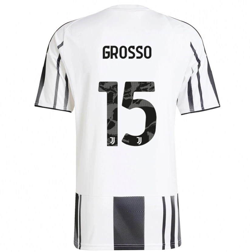 Danxen Hombre Camiseta Julia Grosso #15 Blanco Negro 1ª Equipación 2025/26 La Camisa