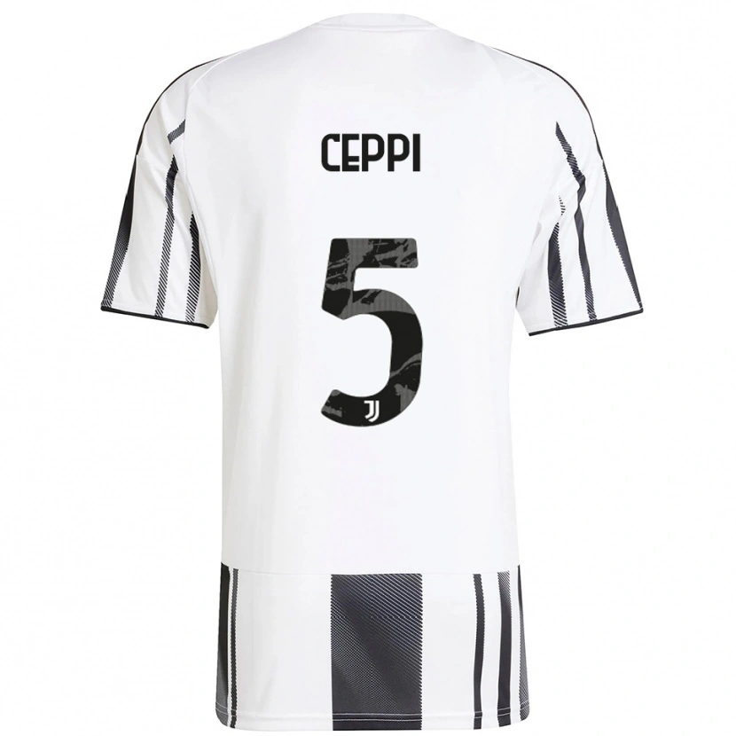 Danxen Hombre Camiseta Paolo Ceppi #5 Blanco Negro 1ª Equipación 2025/26 La Camisa
