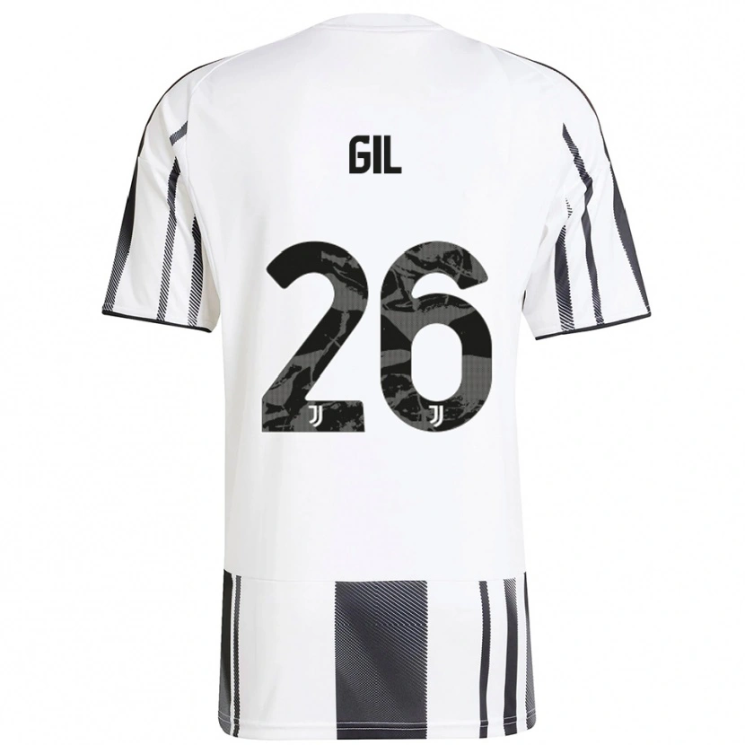 Danxen Hombre Camiseta Javier Gil #26 Blanco Negro 1ª Equipación 2025/26 La Camisa