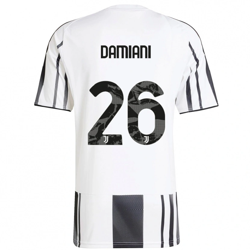Danxen Hombre Camiseta Samuele Damiani #26 Blanco Negro 1ª Equipación 2025/26 La Camisa